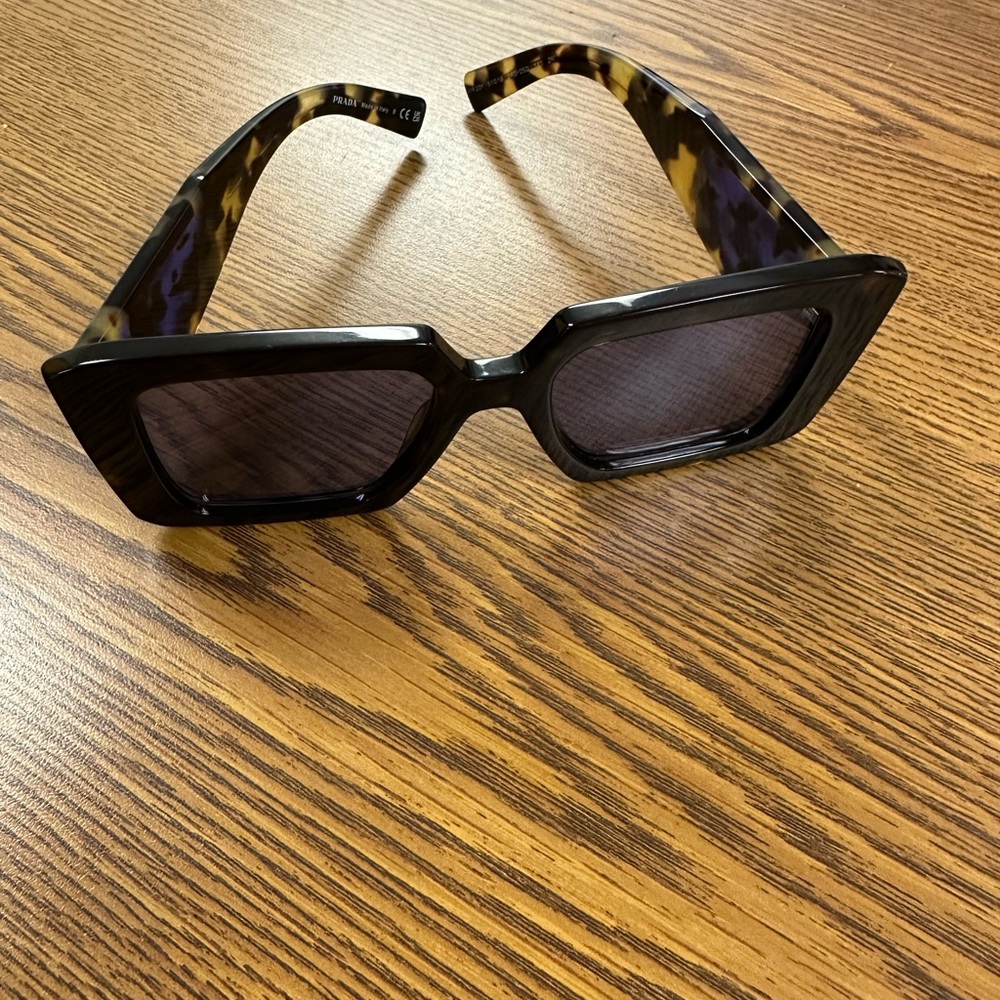 Prada Black and Brown Rectangular Sunglasses - Prada SPR23Y 2AU-05Q